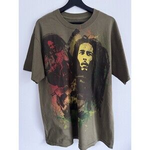Original Bob Marley T-Shirt Crew Neck Concert Shirt Band Tee Music Black Large
